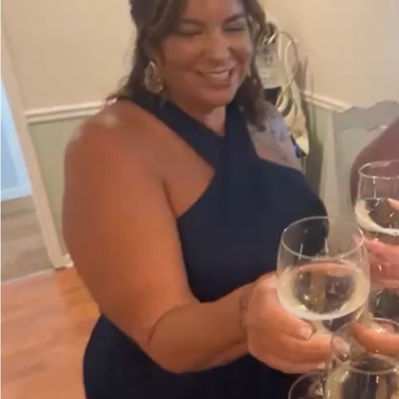 Worn once excellent condition Navy bridesmaid or mother of gown - Picture 5 of 5